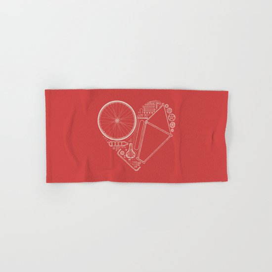 Love Bike (On Red) Hand & Bath Towel
