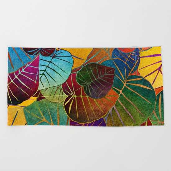 Leaf Pattern 4 Beach Towel