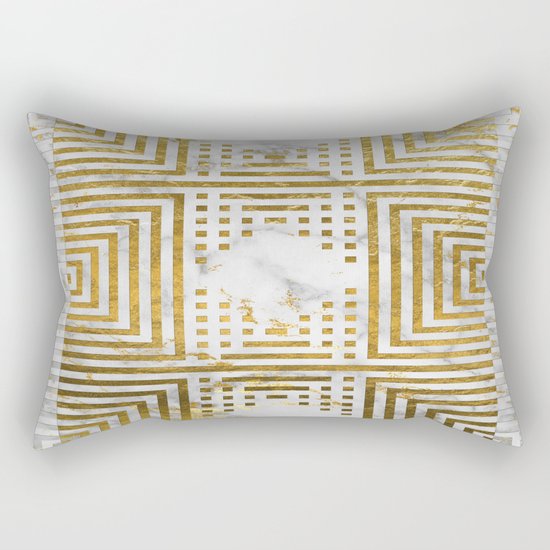 Marble and Gold Pattern #2 Rectangular Pillow