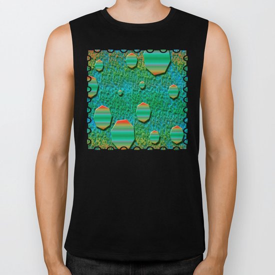 Celestial Octagon Orbs of Planet Uranus Biker Tank