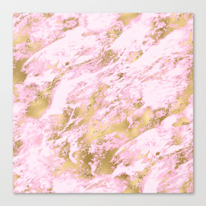 Pink & Gold Marble 06 Canvas Print