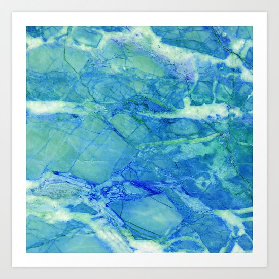 Sea blue marble Art Print