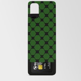 Green hexagon geometric retro pattern Android Card Case