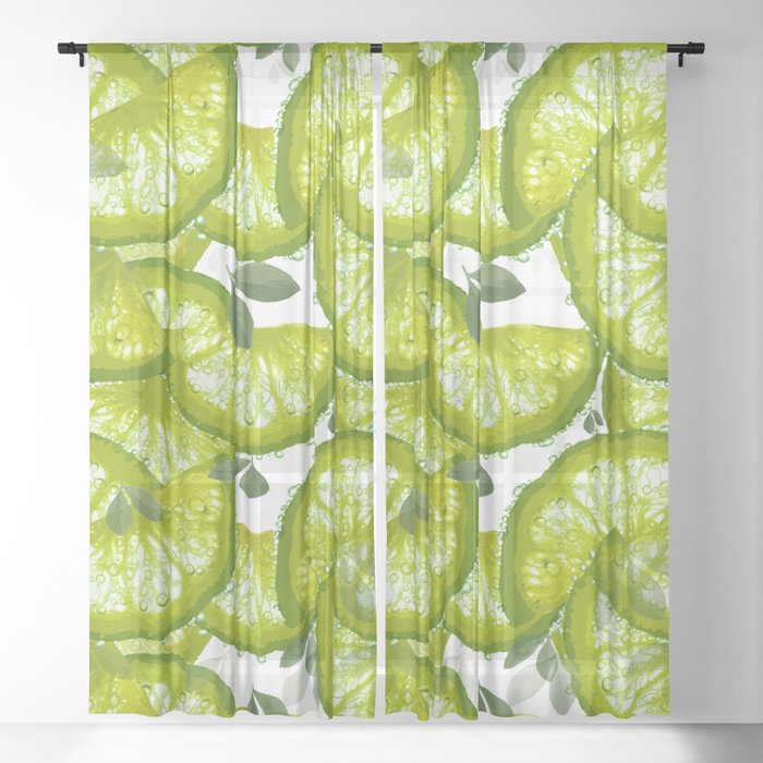 Lime Slices And Green Leaves On White Background Decor Society6