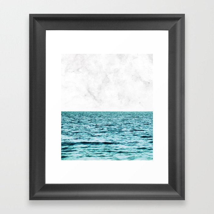 Ocean + Marble || #society6 #decor #buyart Framed Art Print