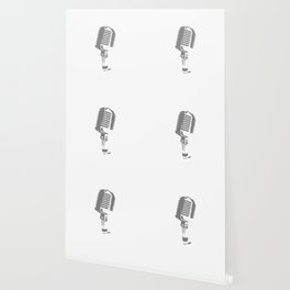 Microphone Silhouette Grey Wallpaper