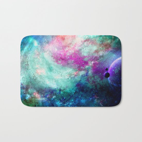 Teal Galaxy Bath Mat
