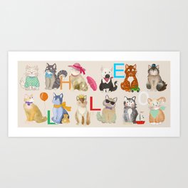 ABC Twelve Cute Little Cats  Art Print