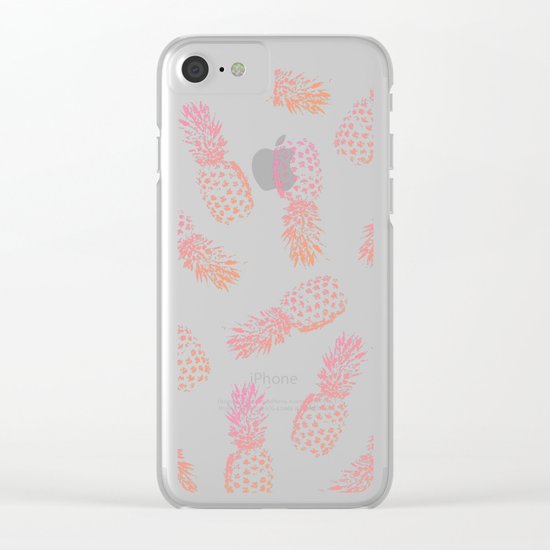 Pink Pineapples Clear iPhone Case