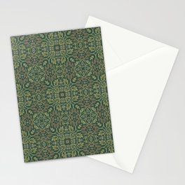 William Morris Tribute Green Woven Textile Design Stationery Card
