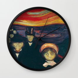 Edvard munch Anxiety,1894 Wall Clock