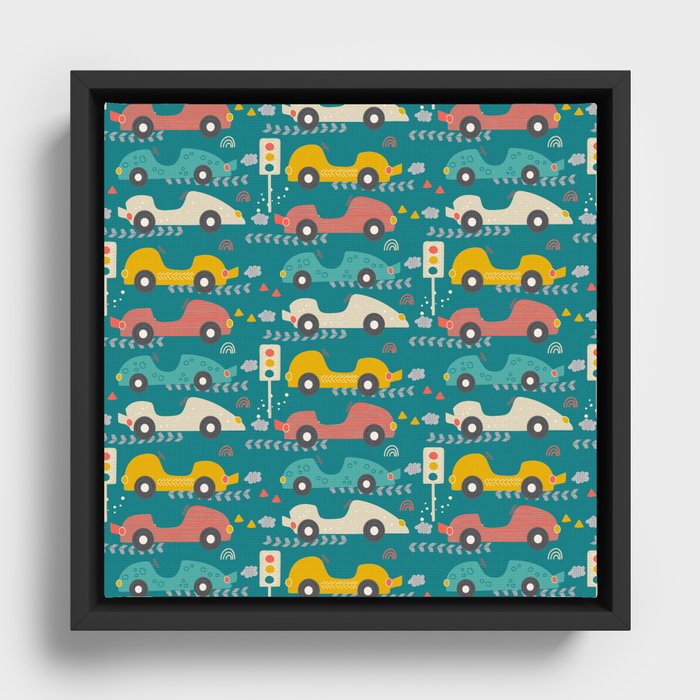Amazing Cool Dino Design Framed Canvas