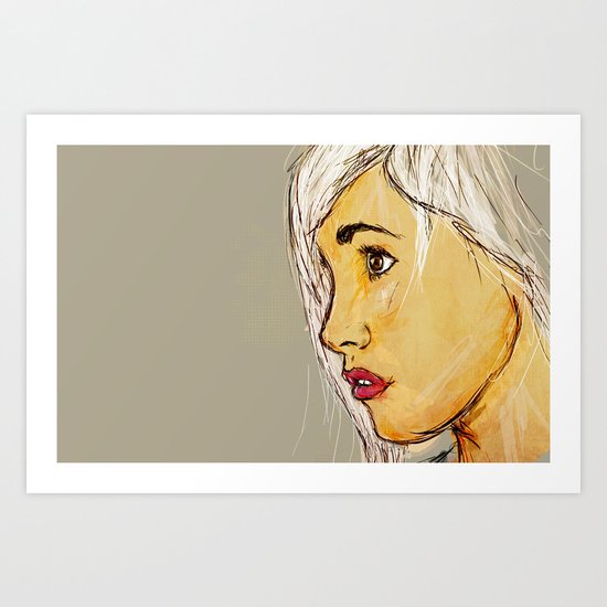 Looking sideways Art Print