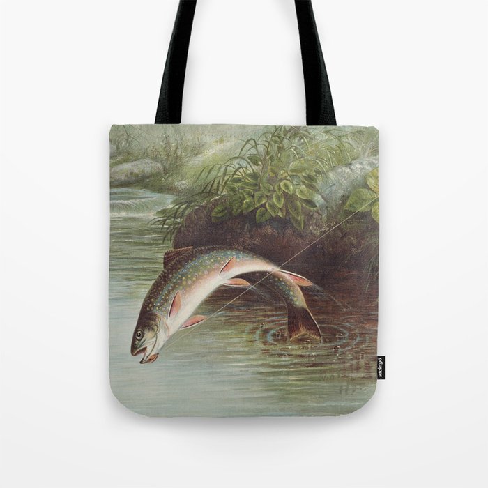 Leaping Brook Trout Tote Bag