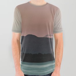 Pastel Peak - Mt. Hood over the Columbia All Over Graphic Tee