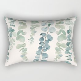 Watercolor Eucalyptus Leaves Rectangular Pillow