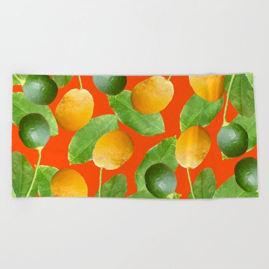 Lemons and Limes Beach Towel