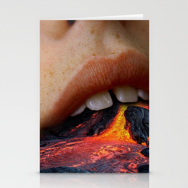 ART WORK " MOUTH IS A VOLCANO" Stationery Cards