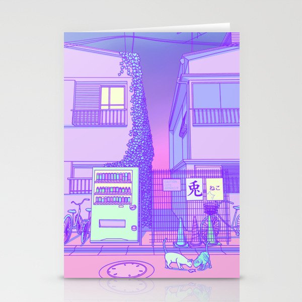 Pastel Tokyo Cats Stationery Cards