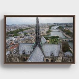 Rooftop of Notre Dame Framed Canvas