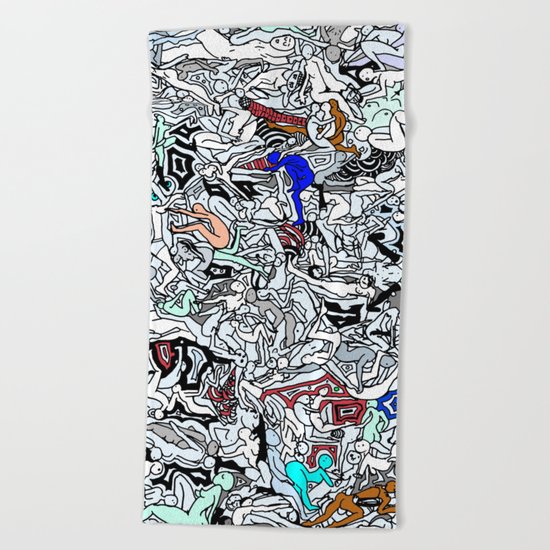 Retro Kamasutra LOVE Doodle Beach Towel