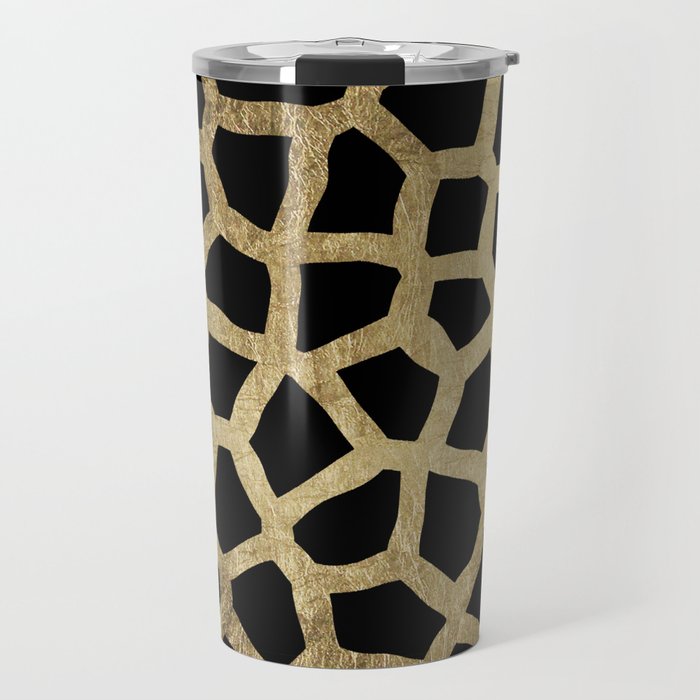 Modern luxury black and gold foil animal print Travel Mug