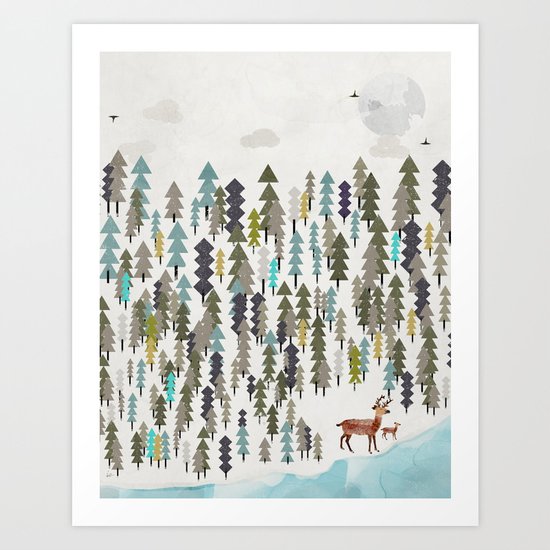 the winter forest Art Print