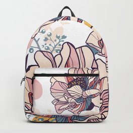 November Sun Backpack | Sun, Pattern, Abstract, Peony, Nature, Fall, Autumn, Floral, Graphicdesign, Rose 