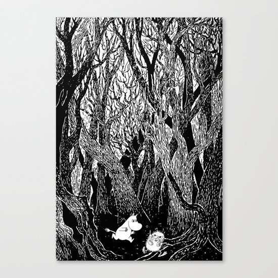 Moomins run for Stinky Canvas Print