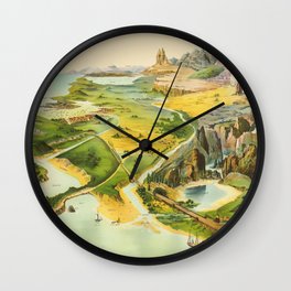 Geographical Definitions Vintage Illustration by Levi Walter Yaggy 1893 History Book Geography Image Wall Clock