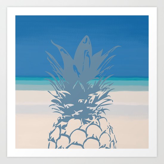 Pineapple Tropical Beach Design Art Print
