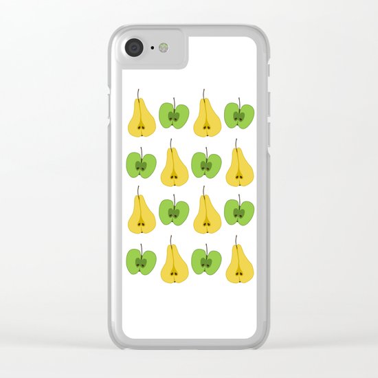Apple and pear pattern Clear iPhone Case
