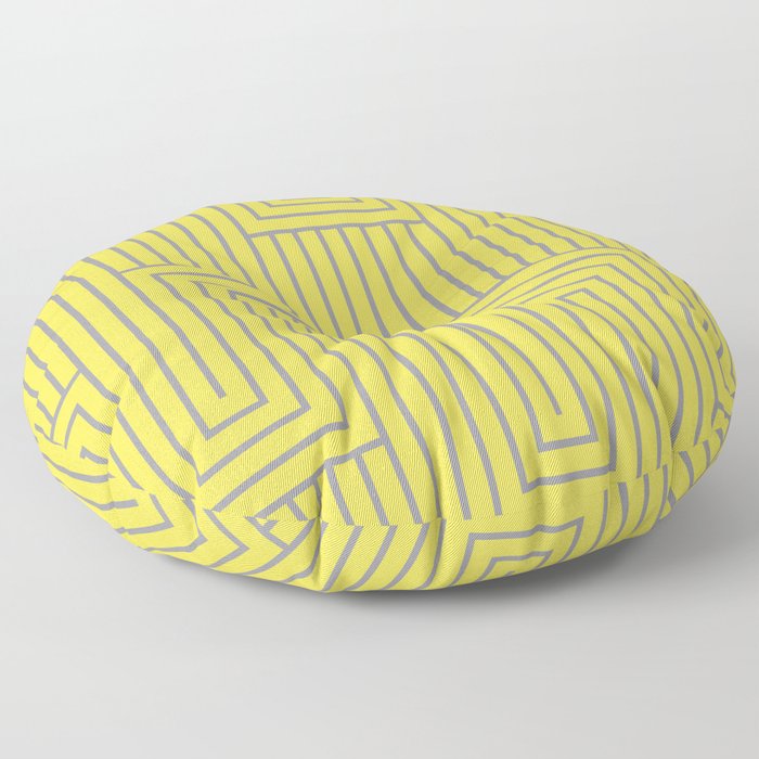 Art Deco Pattern 2 V2 Pantone 2021 Color Of The Year Illuminating and Ultimate Gray  Floor Pillow