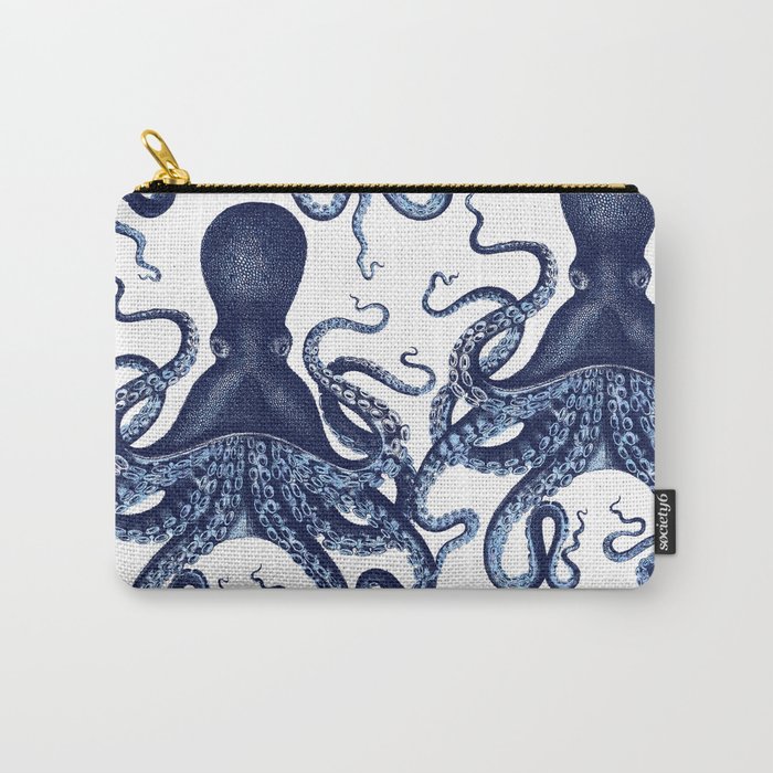 Watercolor blue vintage octopus Tasche