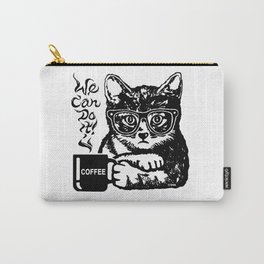 Funny cat motivated by coffee Carry-All Pouch