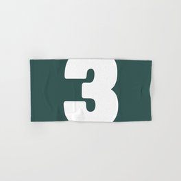 3 (White & Dark Green Number) Hand & Bath Towel