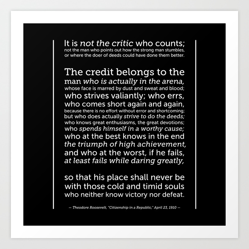 Daring Greatly Quote Art Print By Artinspired Society6