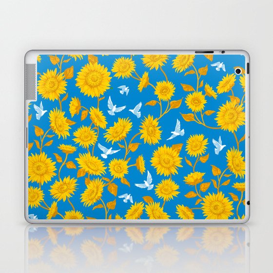 Sunflowers floral. For Ukraine. Laptop & iPad Skin