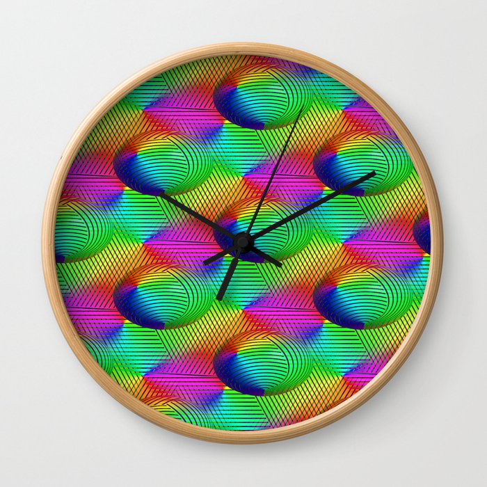 Colorful 3d pattern 2 Wall Clock