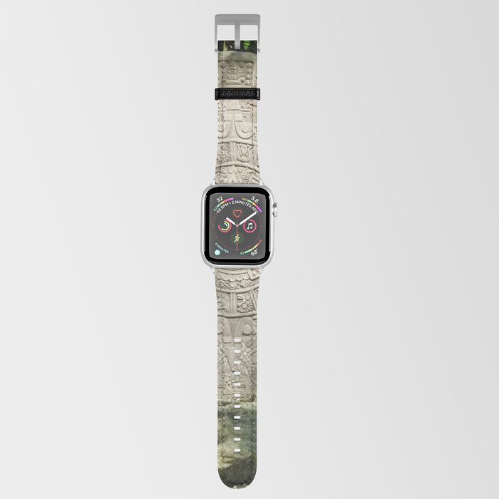 Mexico Photography - The Aztec Sun Stone Standing On The Ground Apple Watch Band
