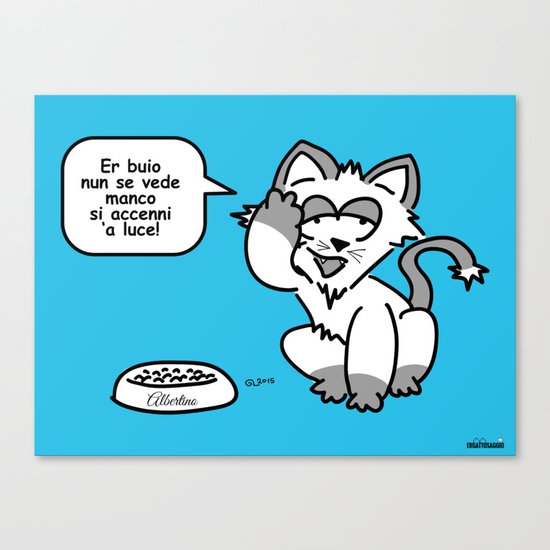 the wise cat - light and darkness Canvas Print
