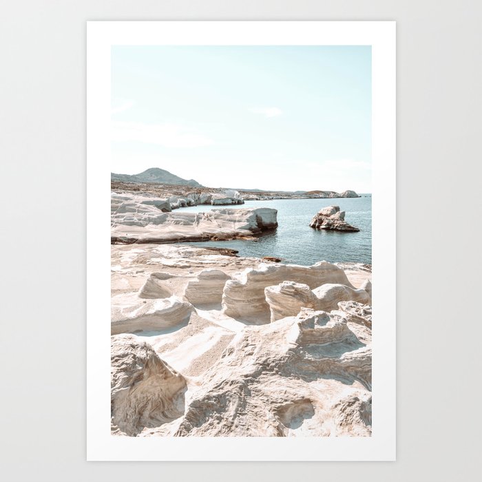 Sarakiniko Beach on Milos island, Cyclades Greece Art Print