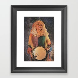 COSMIC DOLLY Analog Mixed Media Collage Framed Art Print