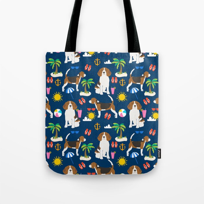 Beagle beach vacation dog breed lover beagles must haves summer gifts Tote Bag