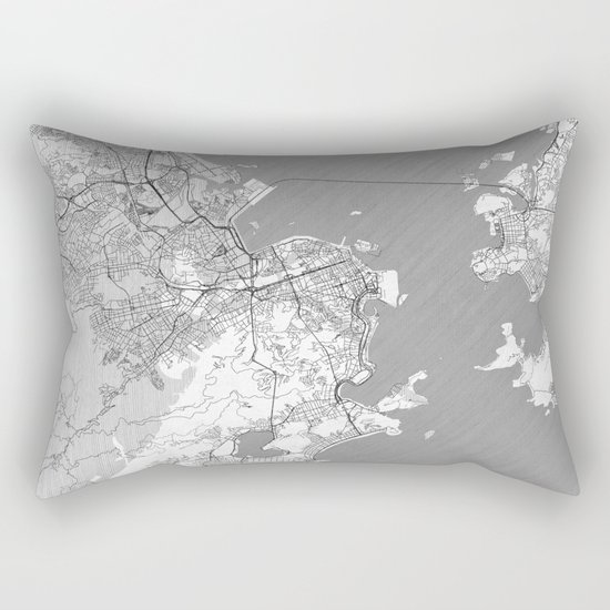 Rio de Janerio Map Line Rectangular Pillow