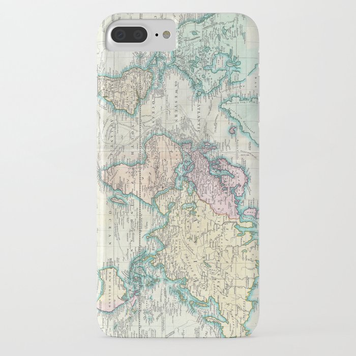 vintage map of the world (1801) iphone case