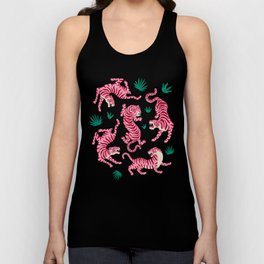 Night Race: Pink Tiger Edition Tank Top | Fierce, Night, Pop, Curated, Graphicdesign, Midcentury, Jungle, Retro, Tiger, Leopard 