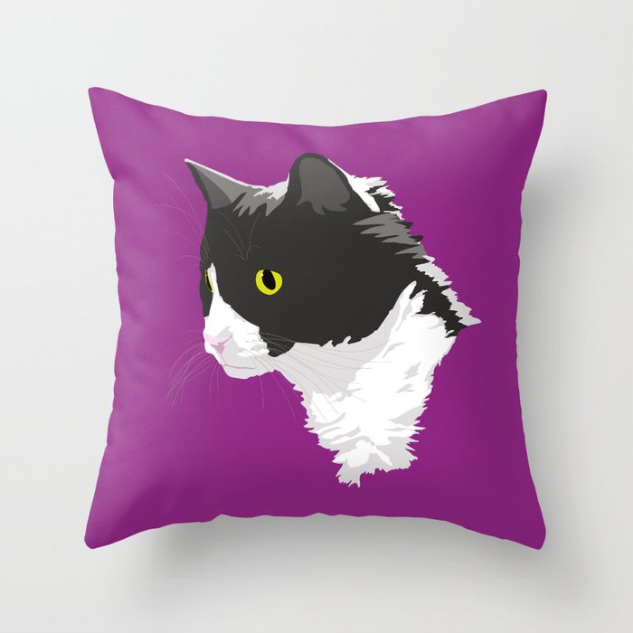 Tuxedo Cat Throw Pillow