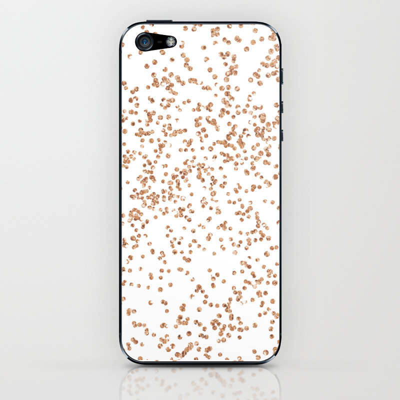 Rose Gold Glitter Confetti On Transparent Background Iphone Skin By Peggieprints Society6