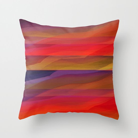Seascape in Shades of Red and Purple Throw Pillow by Jennifer Warmuth Art And Design Society6